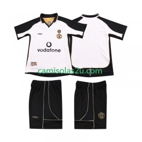 Camisolas de futebol Manchester United 2001 Anniversary Criança Equipamento Alternativa 2002 Manga Curta